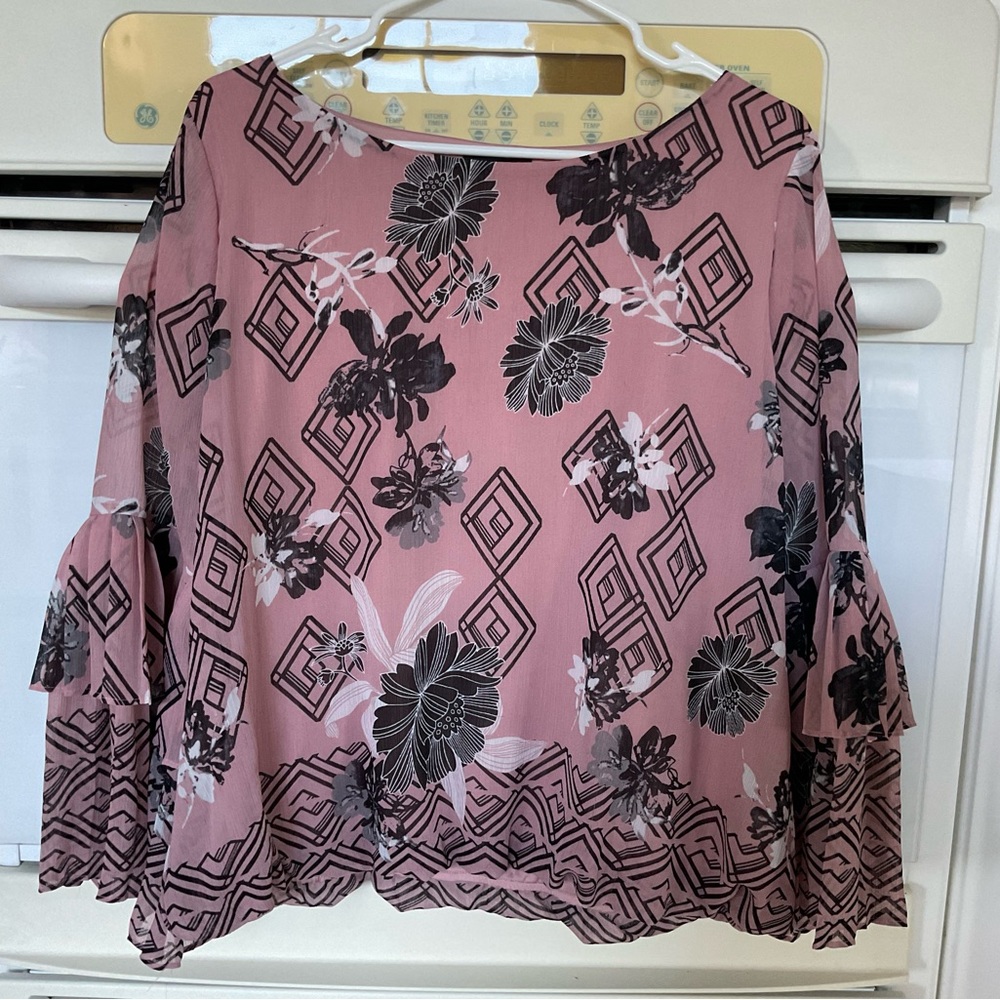 Alfani blouse, rose and black. Large.